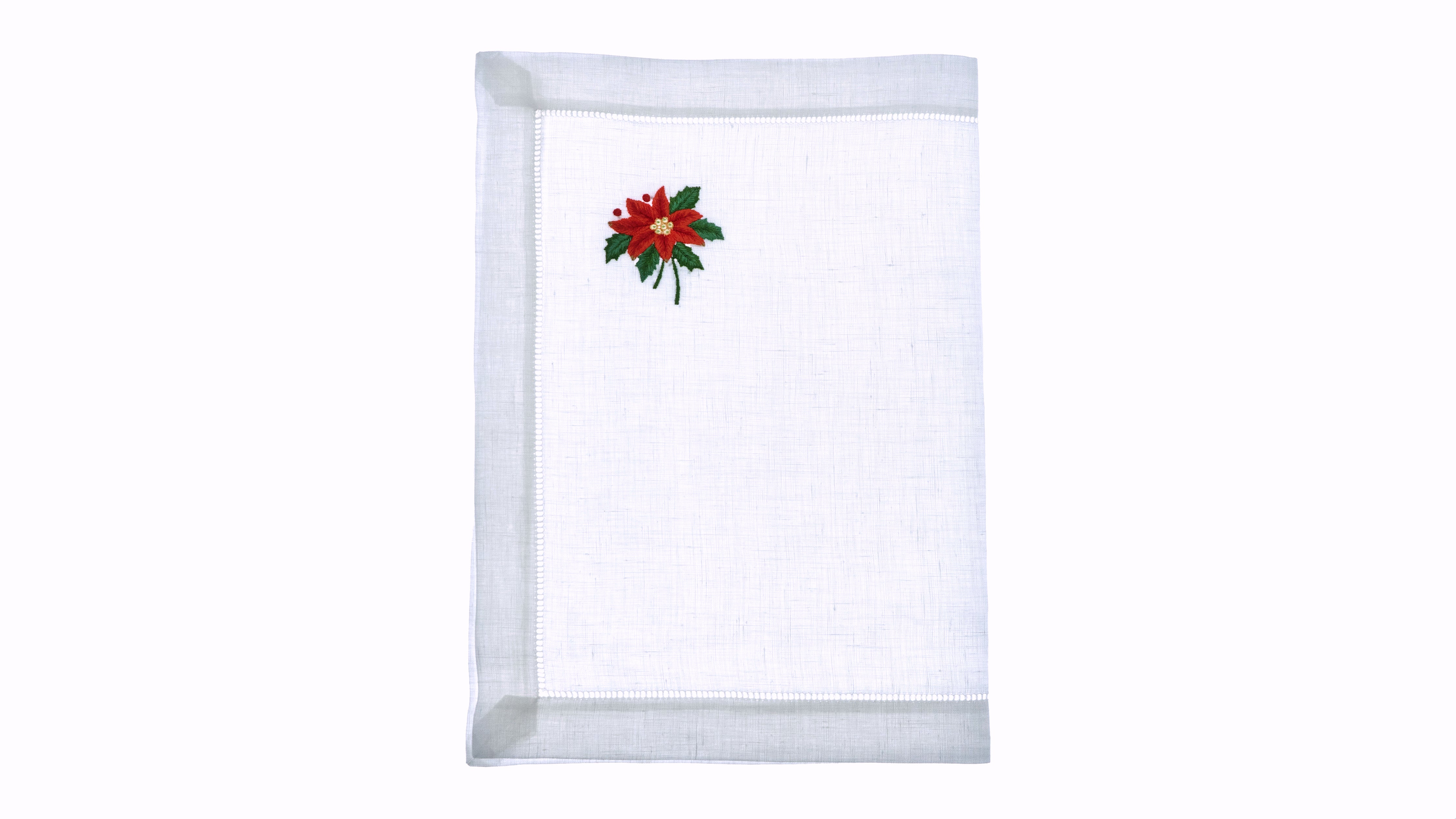 Poinsettia Linen Christmas Placemat Set | Decor | Christmas, Placemat | Raia