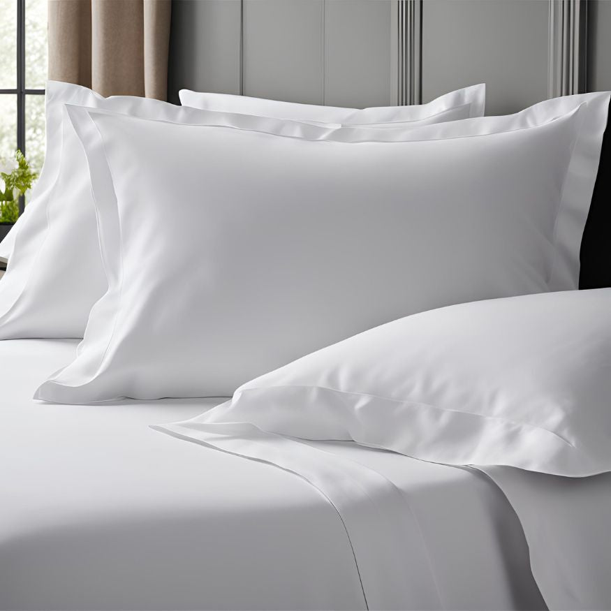 White Oxford Design 510 TC Organic Cotton Pillowcase Set | Essentials, Pillowcase | Raia