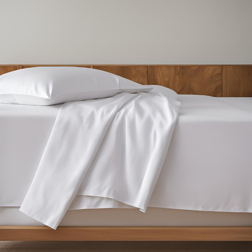 White 300 TC Organic Cotton Top & Flat Sheet