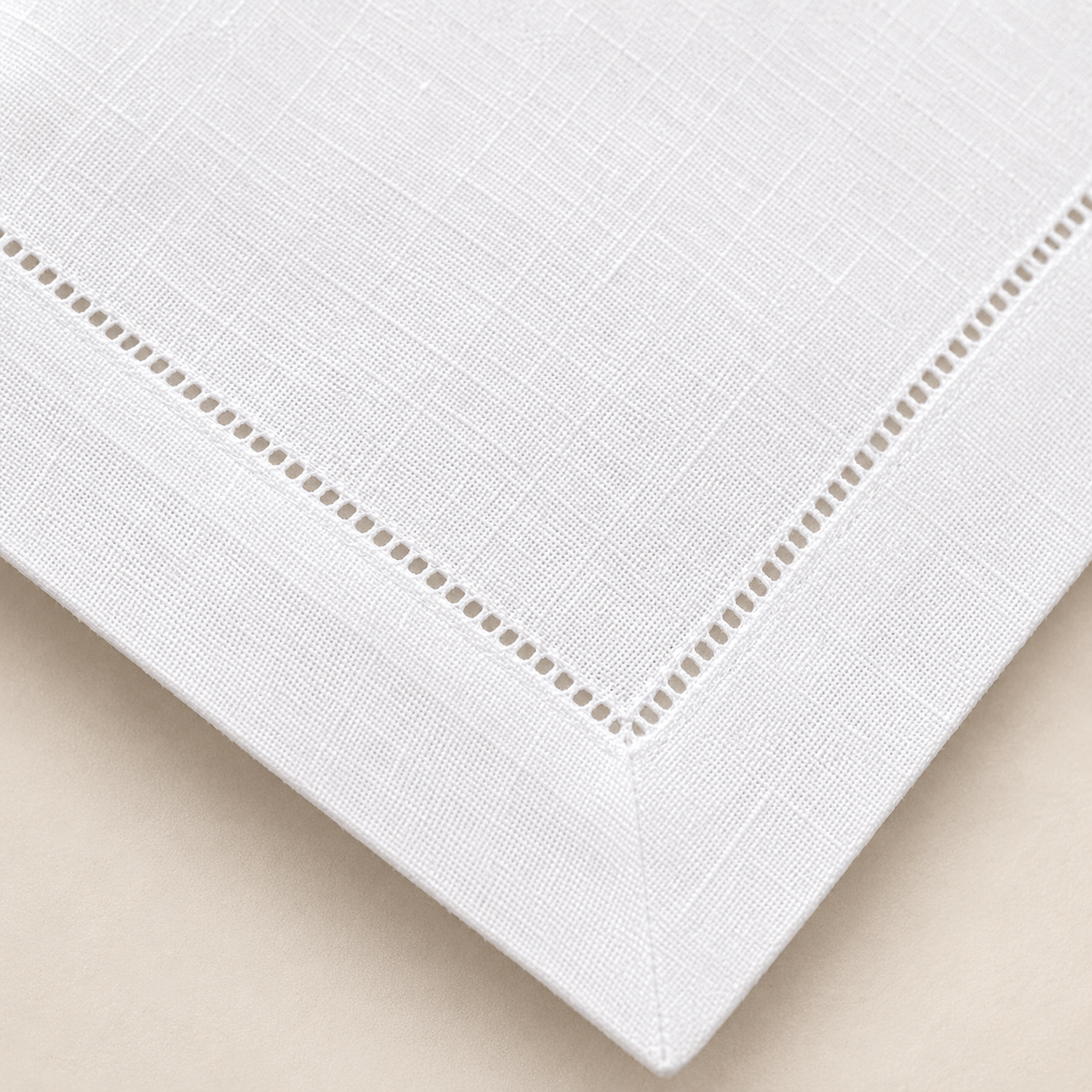 White Linen Napkin, Hand Embroidered, CL11