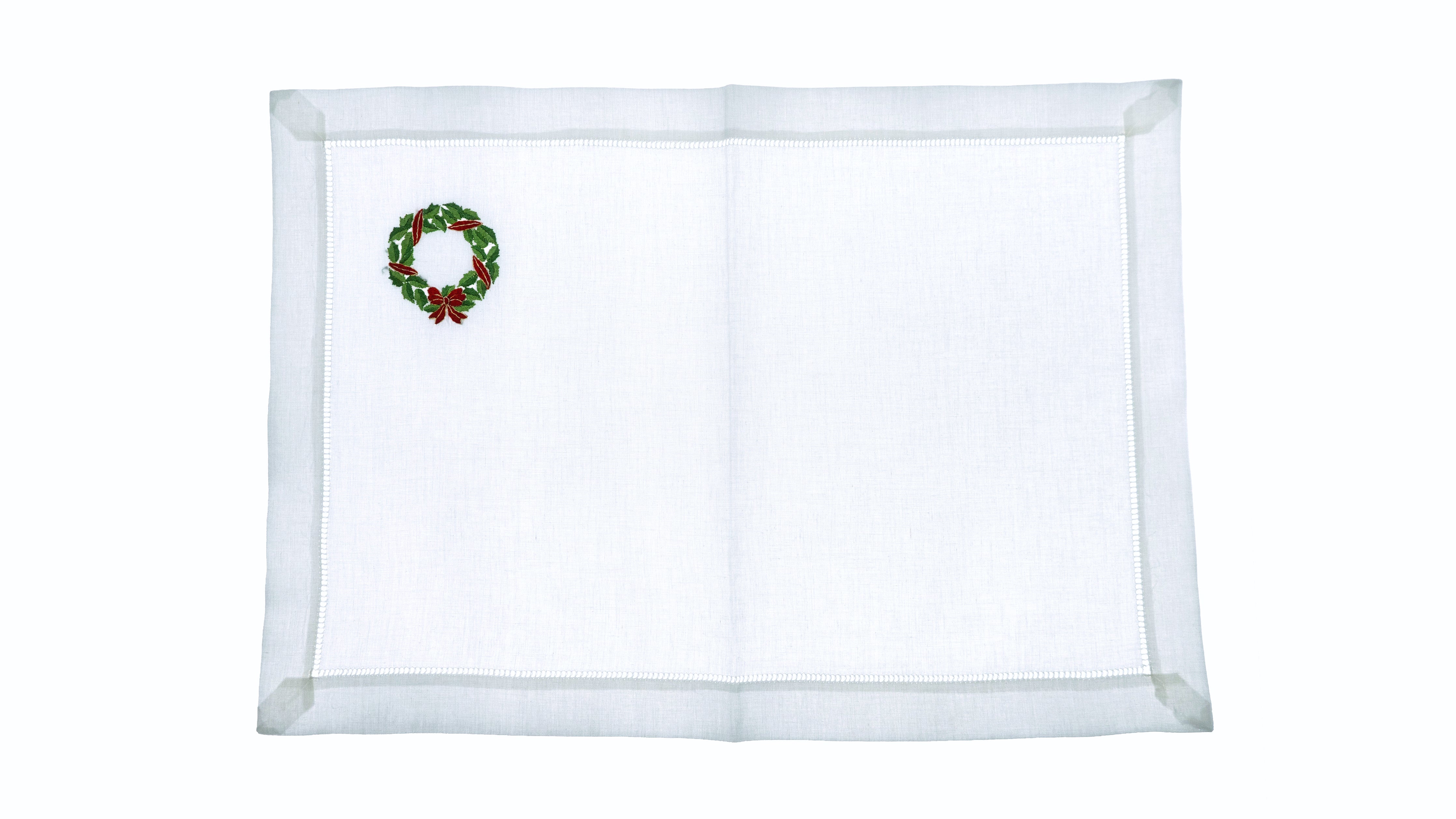 Holly & Ivy Wreath Christmas Placemat Set