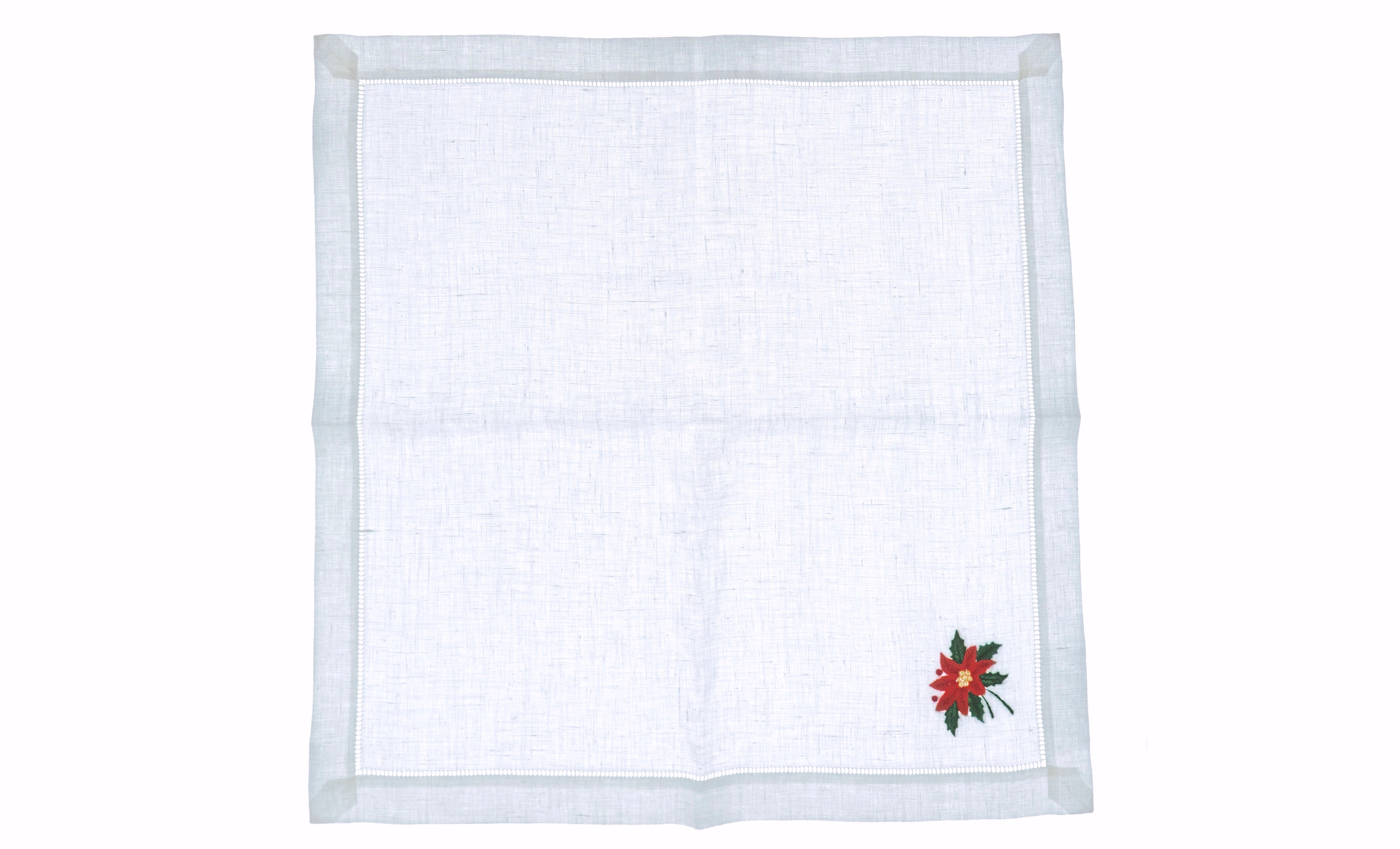 Poinsettia Linen Christmas Napkin Set | Decor | Christmas, Napkins | Raia